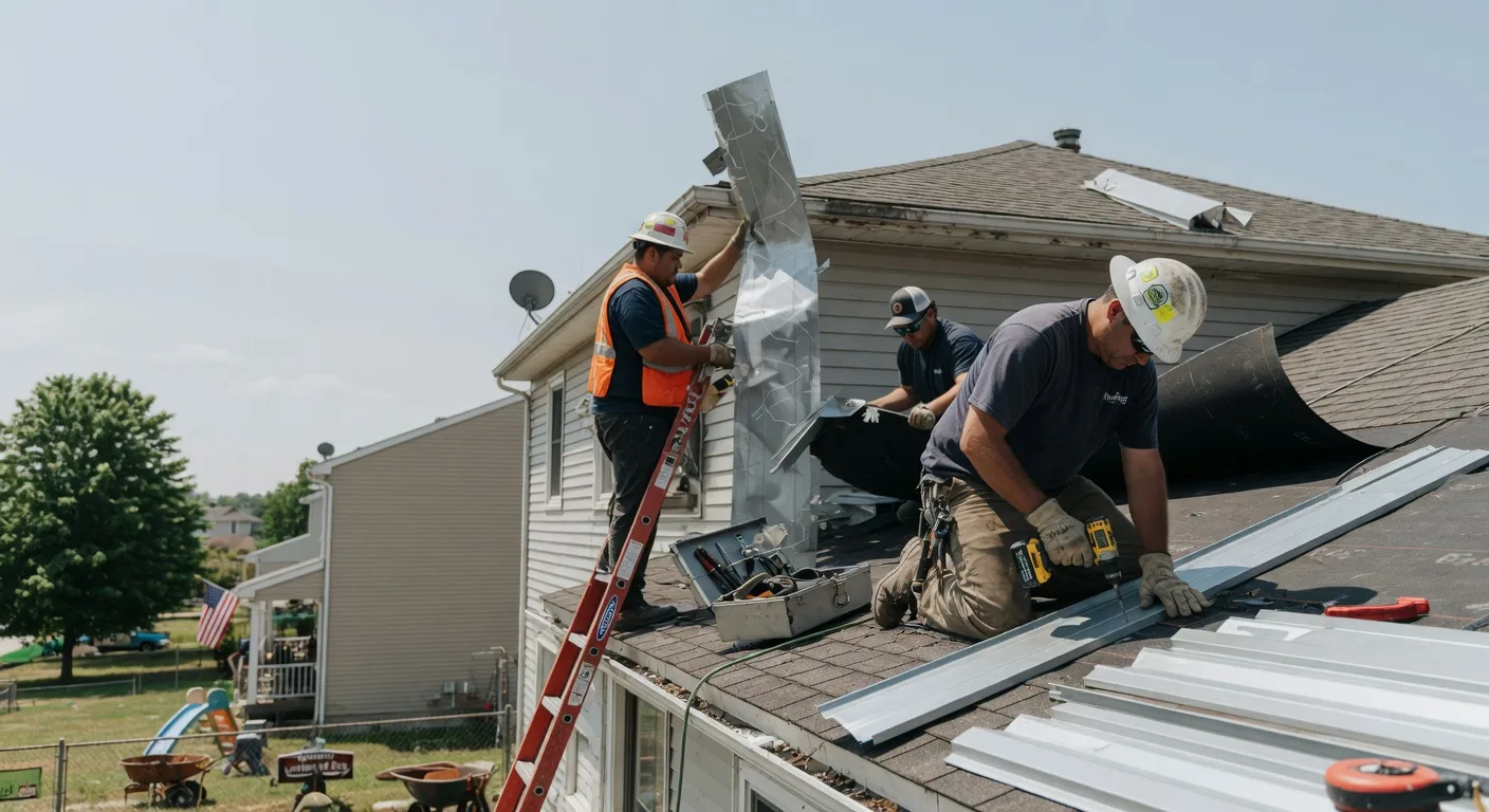 Storm Damage Metal Roof Repair in South Lancaster, MA